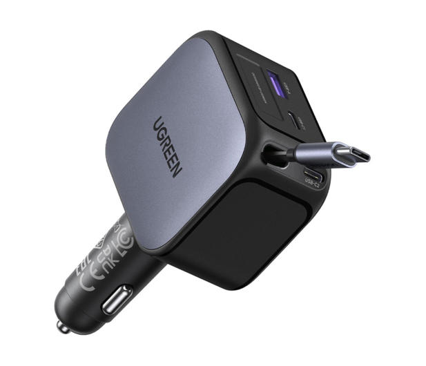 UGREEN Ładowarka samochodowa EC6042x USB-C + USB145W z kablem szara - 1417000 - zdjęcie 2